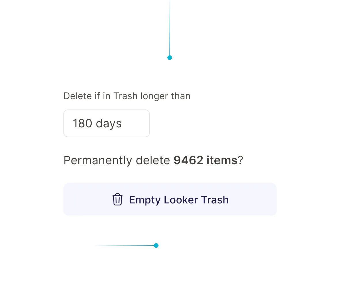 Spectacles Content Management tool, emptying content from trash
